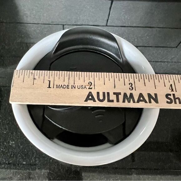 STARBUCKS Ceramic Travel Mug Tumbler White Black - Picture 7 of 7